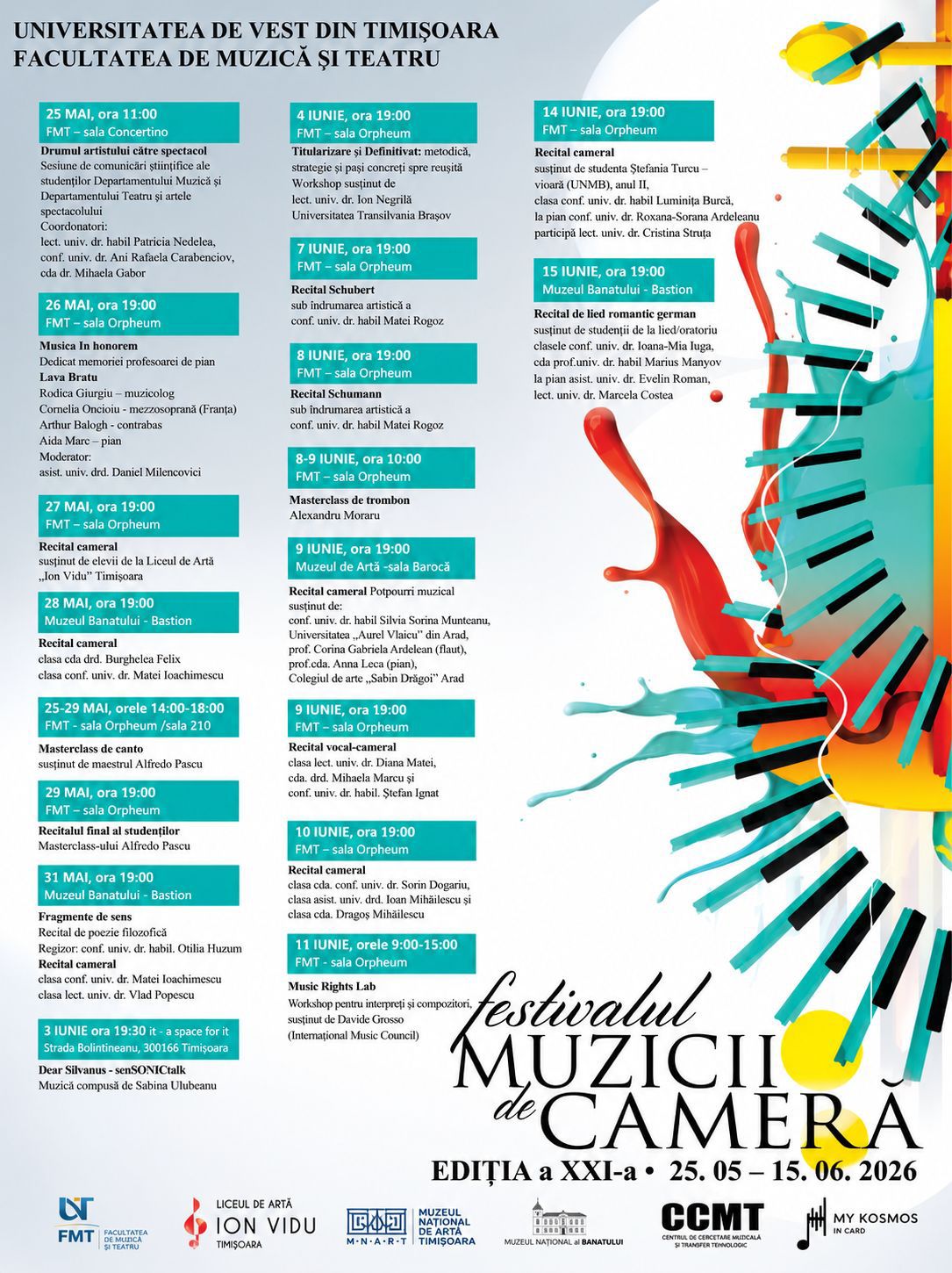 Festivalul Muzicii de Cameră, ediția a XXI-a, 25 mai – 15 iunie